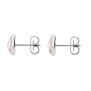 Sterling Silver Pink Mother of Pearl 6mm Classic Medium Round Stud Earrings, E003