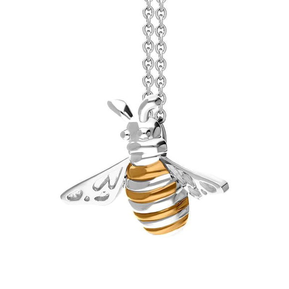 Sterling Silver Rose Gold Plated Large Bee Two Piece Set, S216_3