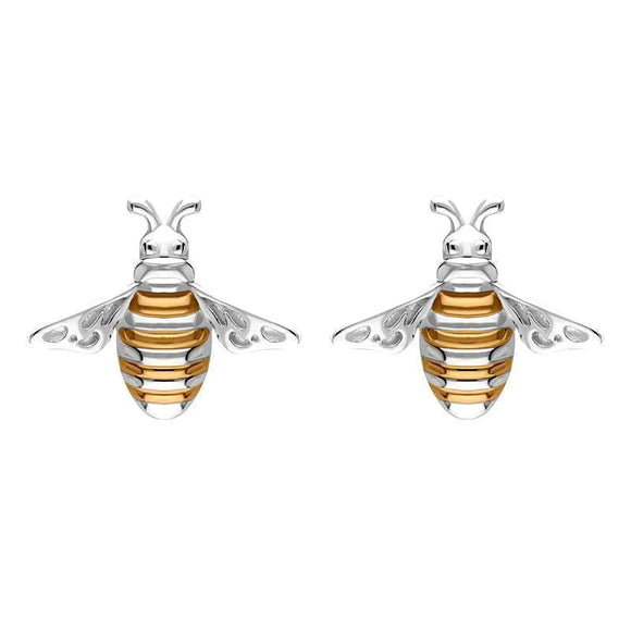 Sterling Silver Rose Gold Plated Small Bee Three Piece Set, S215_4