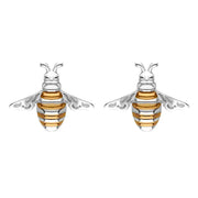 Sterling Silver Rose Gold Plated Small Bee Two Piece Set, S214._4