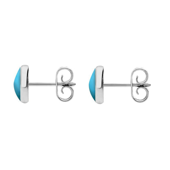 Sterling Silver Turquoise 6mm Classic Medium Round Stud Earrings, E003