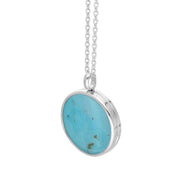 Sterling Silver Turquoise Medium Round Locket, P3550C_2