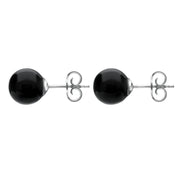 Sterling Silver Whitby Jet 10mm Ball Stud Earrings, E1346_2
