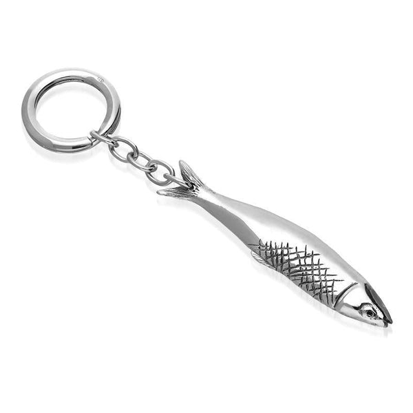 Sterling Silver Whitby Jet Emma Stothard Silver Darling Large Keyring, G963.
