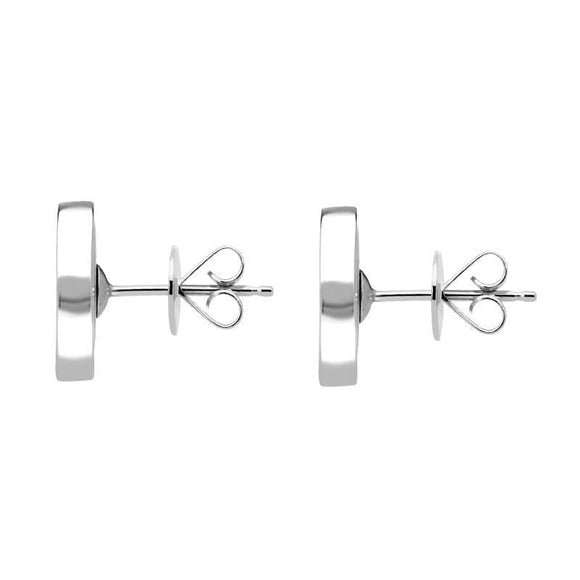 Sterling Silver Whitby Jet Flore Filigree Stud Earrings, E1782.