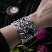 Sterling Silver Whitby Jet Gothic Spider Cuff Bangle. B1201 4_3
