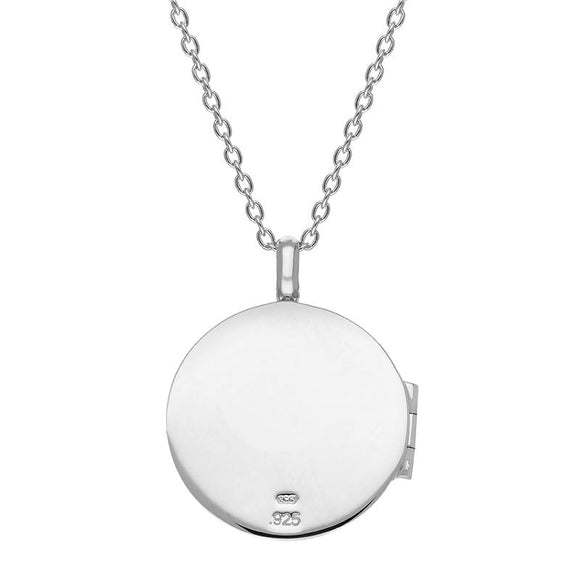 Sterling Silver Whitby Jet Medium Round Locket, P3550C_2