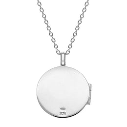 Sterling Silver Whitby Jet Medium Round Locket, P3550C_2