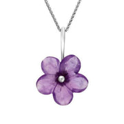 Sterling Silver Amethyst Tuberose Desert Rose Necklace, P2858.