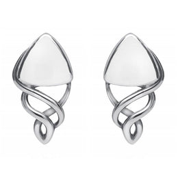 Sterling Silver Bauxite Curve Triangle Celtic Stud Earrings E986