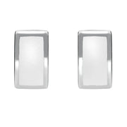 Sterling Silver Bauxite Curved Oblong Stud Earrings E819