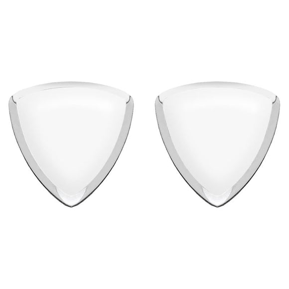 Sterling Silver Bauxite Curved Triangle Stud Earrings, E203