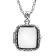 Sterling Silver Bauxite Cushion Rope Edge Locket