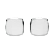 Sterling Silver Bauxite Cushion Stud Earrings. E279.