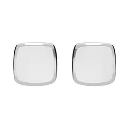 Sterling Silver Bauxite Cushion Stud Earrings. E279.