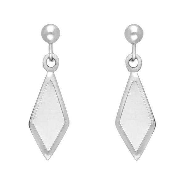 Sterling Silver Bauxite Diamond Shape Drop Earrings E229