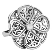 Sterling Silver Bauxite Flore Eight Petal Flower Ring R808