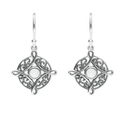Sterling Silver Bauxite Four Point Cross Drop Earrings, E1922.