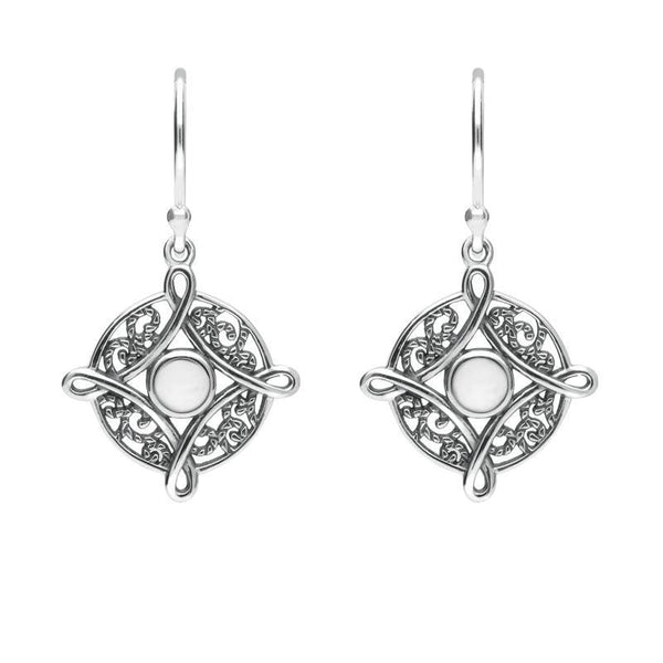 Sterling Silver Bauxite Four Point Cross Drop Earrings, E1922.