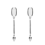 Sterling Silver Bauxite Lineaire Medium Drop Stud Earrings E2241