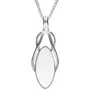 Sterling Silver Bauxite Marquise Celtic Twist Necklace P1404