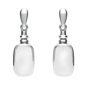 Sterling Silver Bauxite Oblong Bottle Top Drop Earrings, E055.