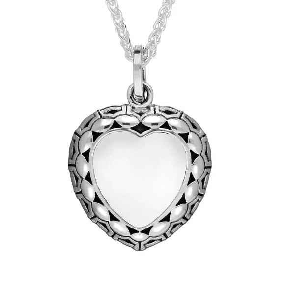 Sterling Silver Bauxite Oxidised Heart Necklace P2557