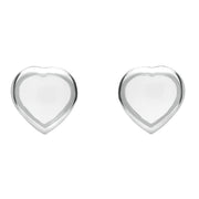 Sterling Silver Bauxite Small Heart Stud Earrings E763