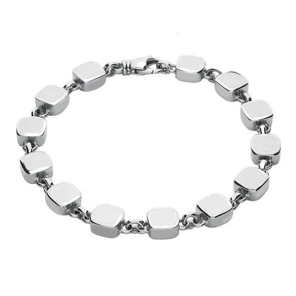 Sterling Silver Bauxite Square Small Cushion Bracelet B538
