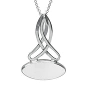 Sterling Silver Bauxite Wide Marquise Celtic Necklace P1393