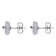 Sterling Silver Blue Chalcedony Tuberose Gypsophila Stud Earrings, E2157. side