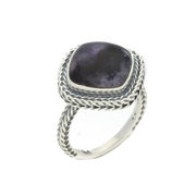 Sterling Silver Blue John Cushion Foxtail Ring. R851