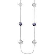 Sterling Silver Blue John Flore Filigree Necklace, N946