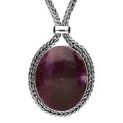 Sterling Silver Blue John Foxtail Large Oval Necklace N494