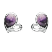 Sterling Silver Blue John Half Filled Heart Two Piece Set. S026