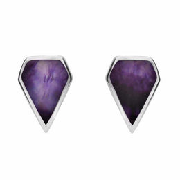 Sterling Silver Blue John Kite Stud Earrings. E281.