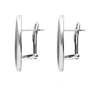 Sterling Silver Blue John Large Oval Stud Earrings. e084.