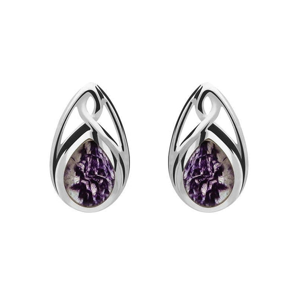 Sterling Silver Blue John Pear Shaped Celtic Four Piece Set. S001 