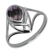 Sterling Silver Blue John Pear Shaped Celtic Four Piece Set. S001 