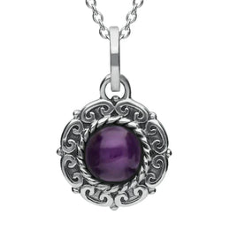 Sterling Silver Blue John Rope Edge Beaded Necklace P2090