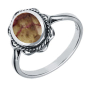 Sterling Silver Blue John Rope Frill Ring R010