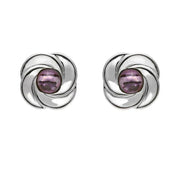 Sterling Silver Blue John Round Swirl Stud Earrings E1625