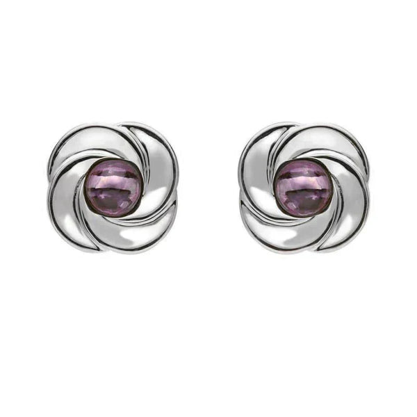 Sterling Silver Blue John Round Swirl Stud Earrings E1625