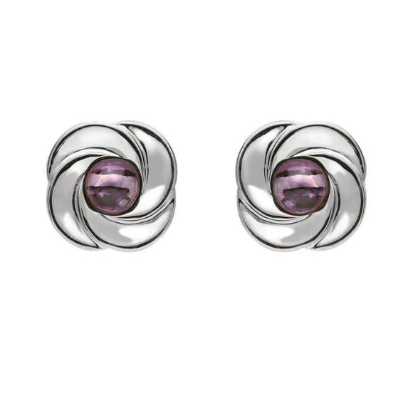 Sterling Silver Blue John Round Swirl Stud Earrings E1625