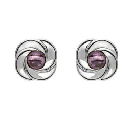 Sterling Silver Blue John Round Swirl Stud Earrings E1625