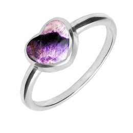 Sterling Silver Blue John Single Heart Ring R673