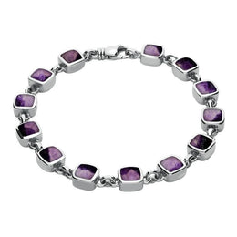 Sterling Silver Blue John Square Cushion Bracelet. B538.