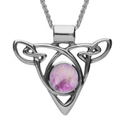 Sterling Silver Blue John Triangle Knot Celtic Necklace P261