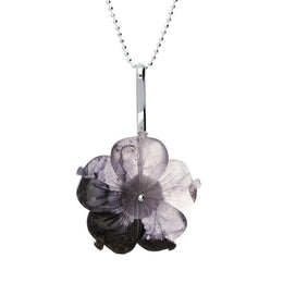Sterling Silver Blue John Tuberose Carnation Necklace P3317C