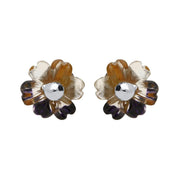 Sterling Silver Blue John Tuberose Dahlia Small Stud Earrings, E2411.